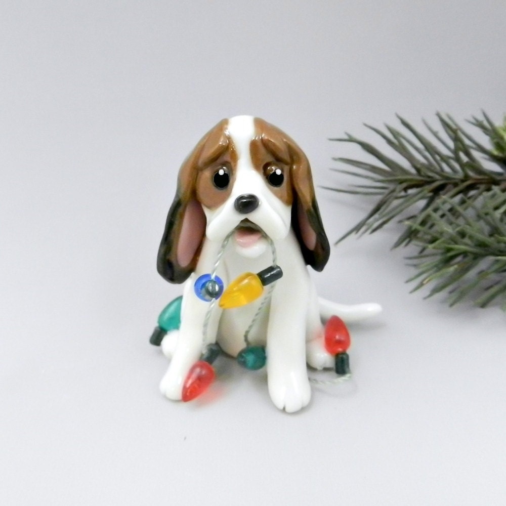 basset hound tricolor christmas ornament figurine lights basset hound tricolor christmas ornament figurine lights