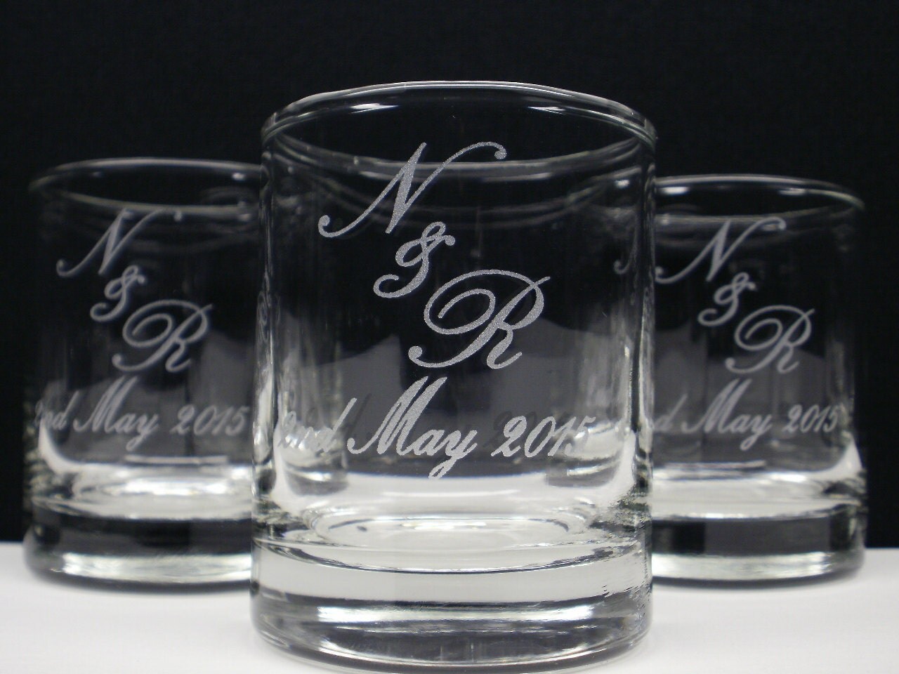 48 Personalized Favors Engraved Glass Candle Holders Custom
