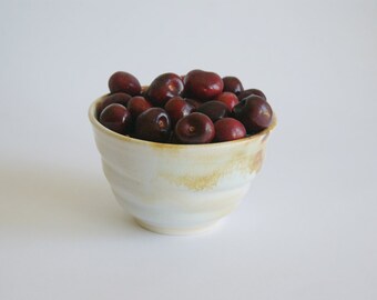 Ceramic Cereal Bowl in Cream, Turquoise and Rust - Porcelain Bowl - Ceramic Serving Bowl