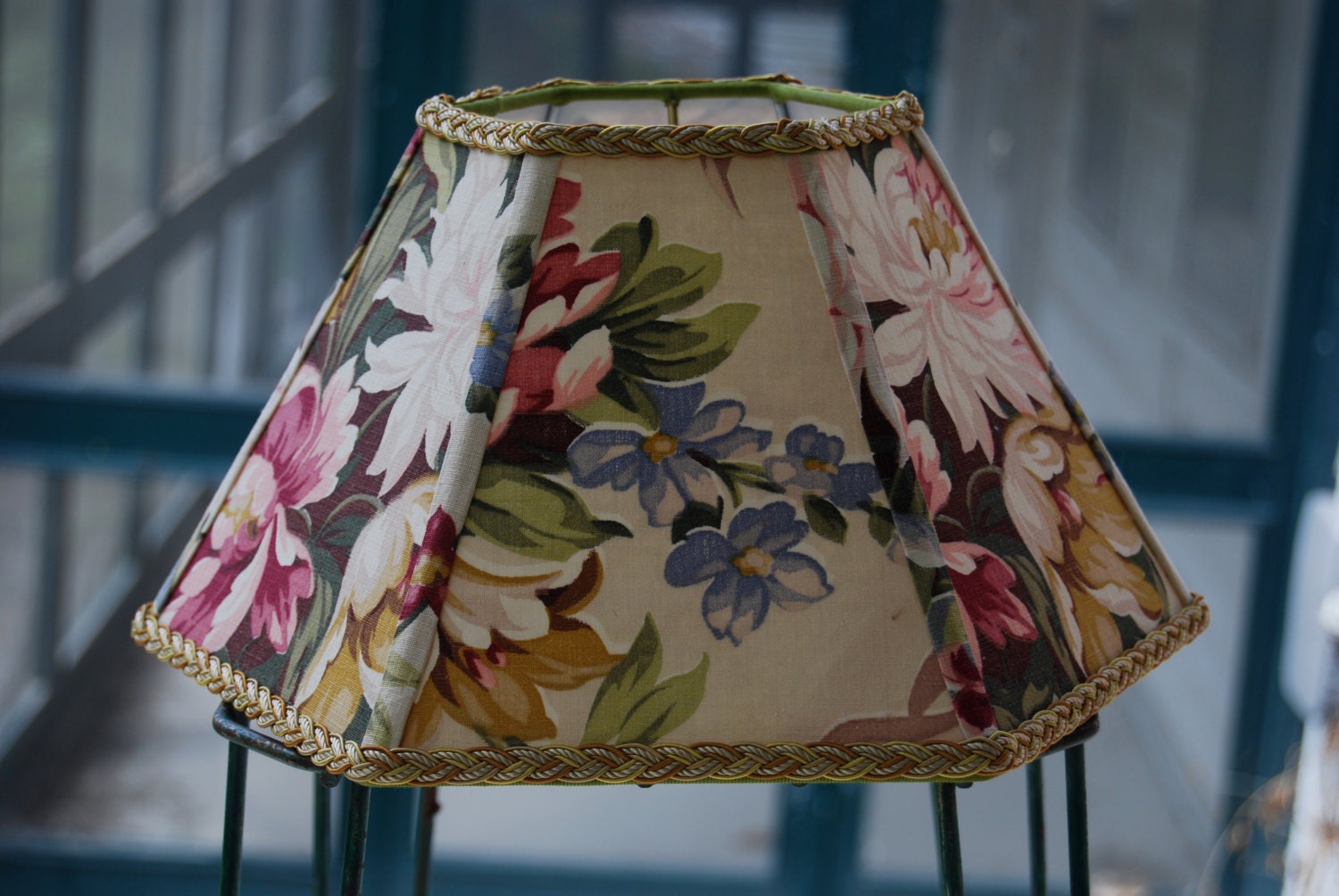 Hurricane Lamp Shade Chimney lampshade in vintage floral
