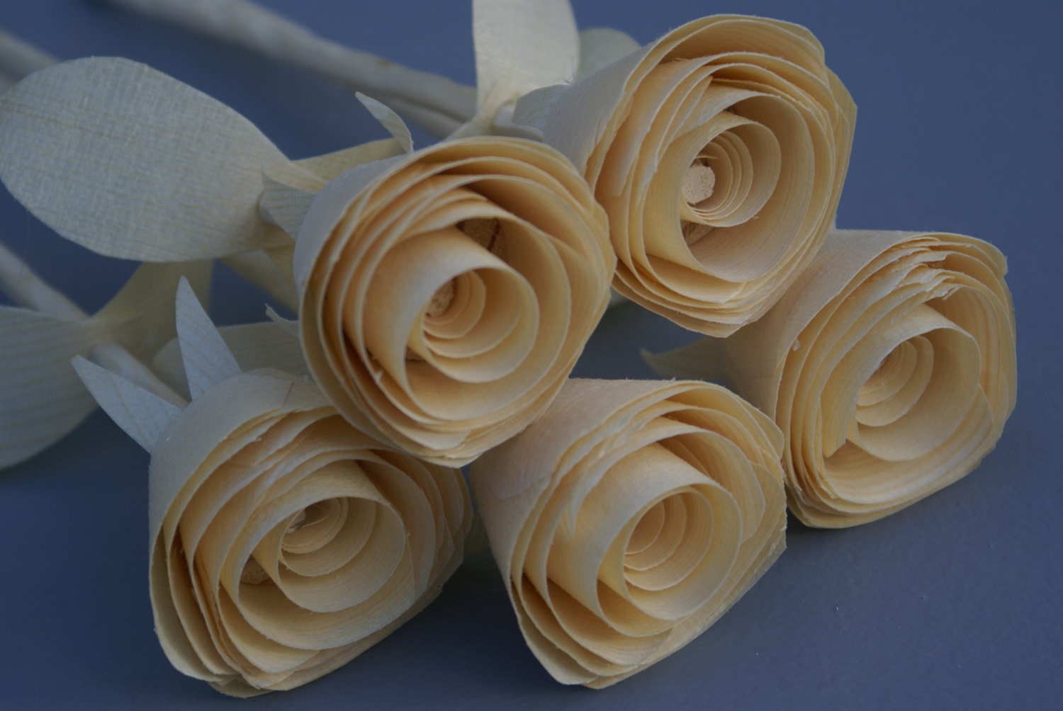 Wooden Roses for Anniversary 5 Roses for Five Year
