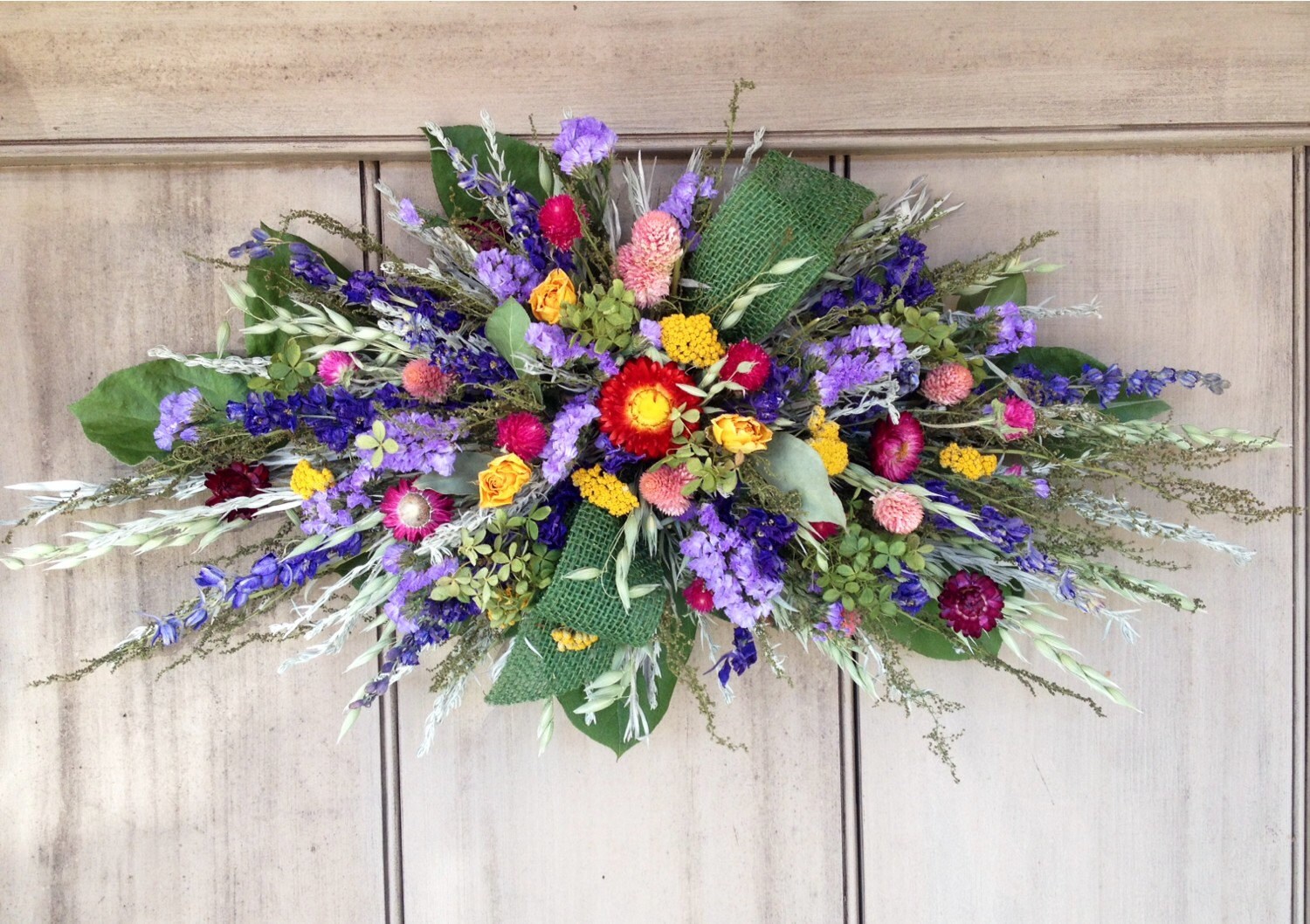 Dried flower and herb swag. Made in spring by NHWoodscreations