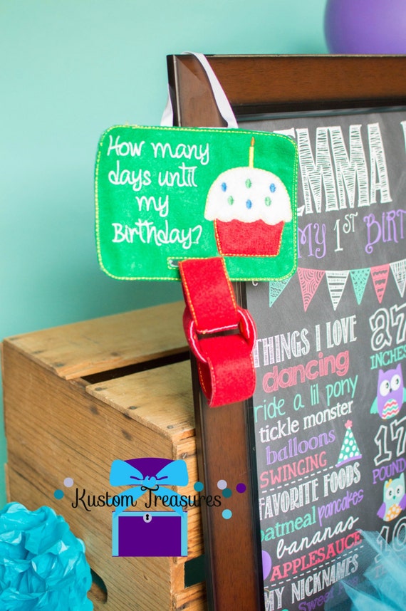 Birthday Cupcake Countdown How many days until by KustomTreasures