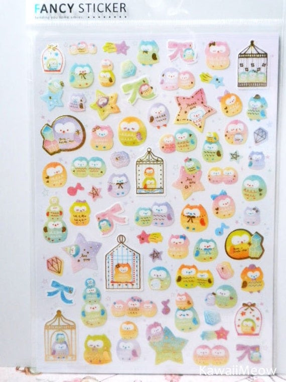 kawaii japanese stickers cute owls