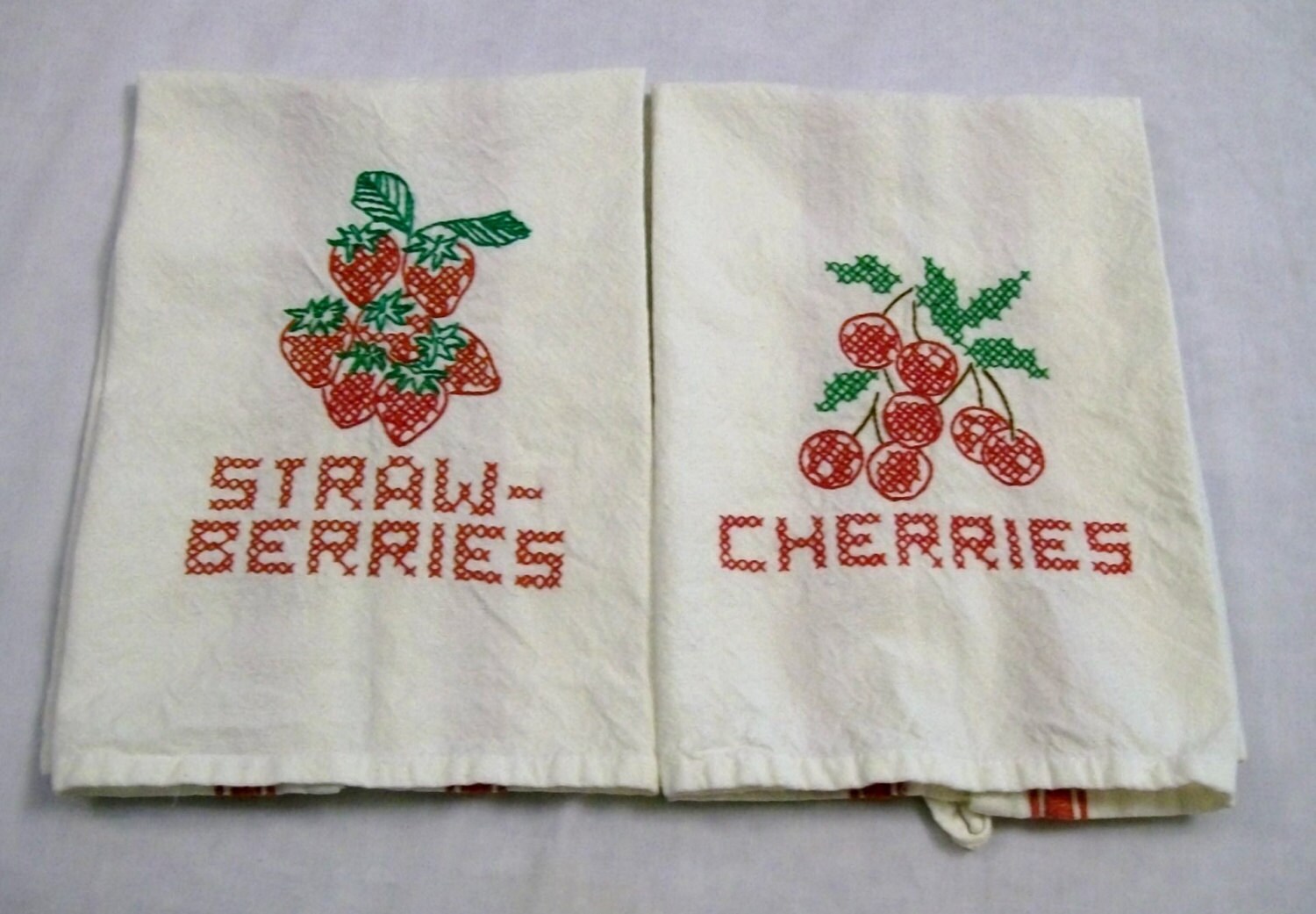 Kitchen Dish Towel Set Hand Embroidered Dish Towels