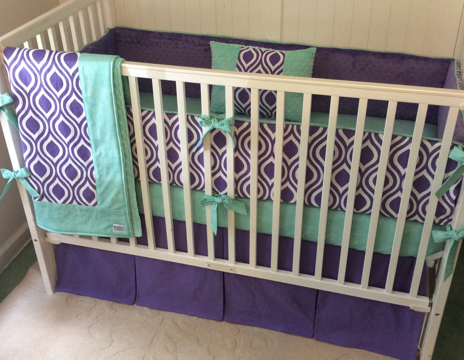 Crib Bedding Set Purple and Teal by butterbeansboutique on ...