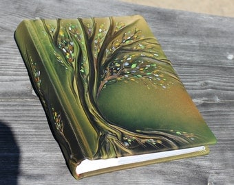 Leather photo album 13x9 with Tree for 300 photos Anniversary gift wedding gift baby shower gift