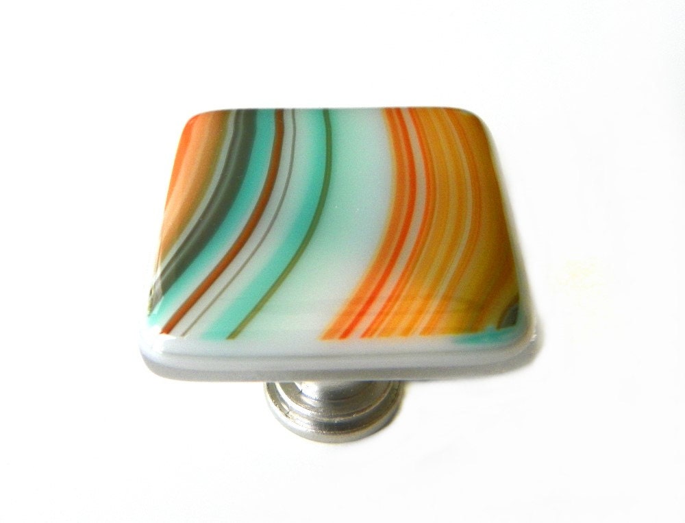 Southwestern Glass Knob. Decorative Glass Hardware in