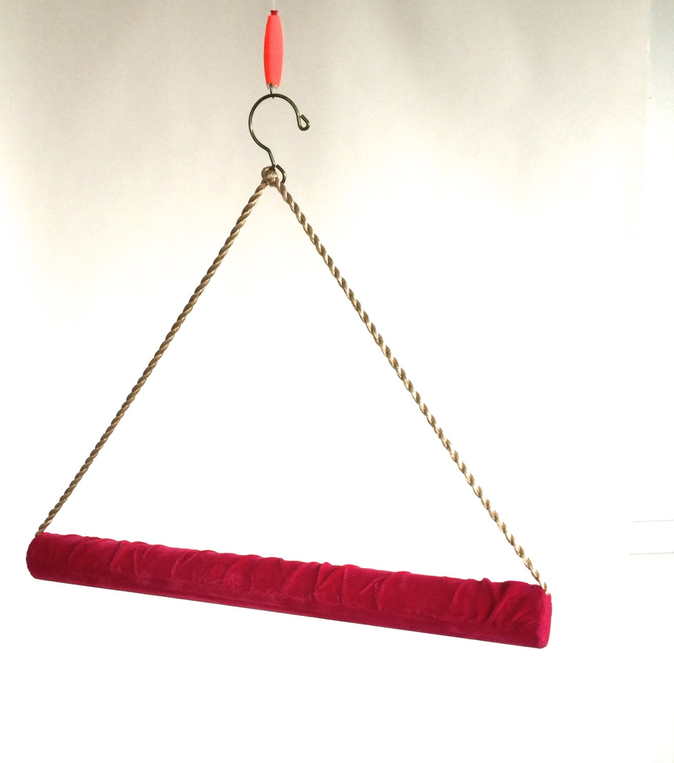 Vintage quilt \ Blanket HANGER Pink Velvet with Gold Cord Haute Juice