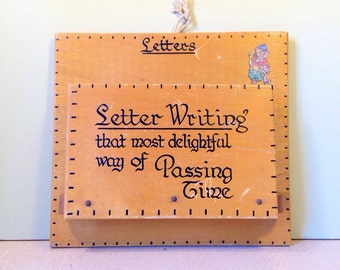 Vintage Letter Rack - Wooden Letter Rack - Wooden Letter Holder - Letter Writing - Vintage Homeware
