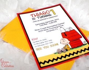 Charlie Brown - Snoopy Birthday Invitations | Peanuts