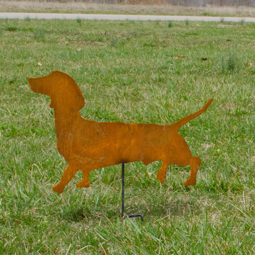 Dachshund garden stake Dachshund outdoor home decor Rusted