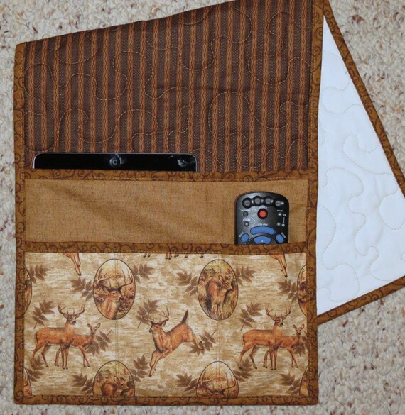 Quilted Armchair Caddy Bedside Caddy Remote holder Deer