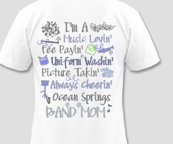 Personalized Band Mom or Marching Band Mom TShirt by BradysBits