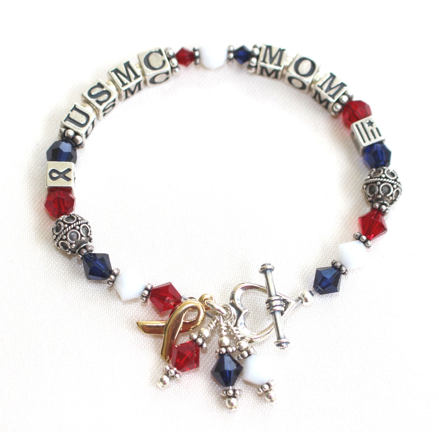 USMC MOM Braclet Marine Corps Jewelry USMC Mom Sterling