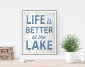 NEW!  Art prints!  "Life is Better" Series - worn wood beachy