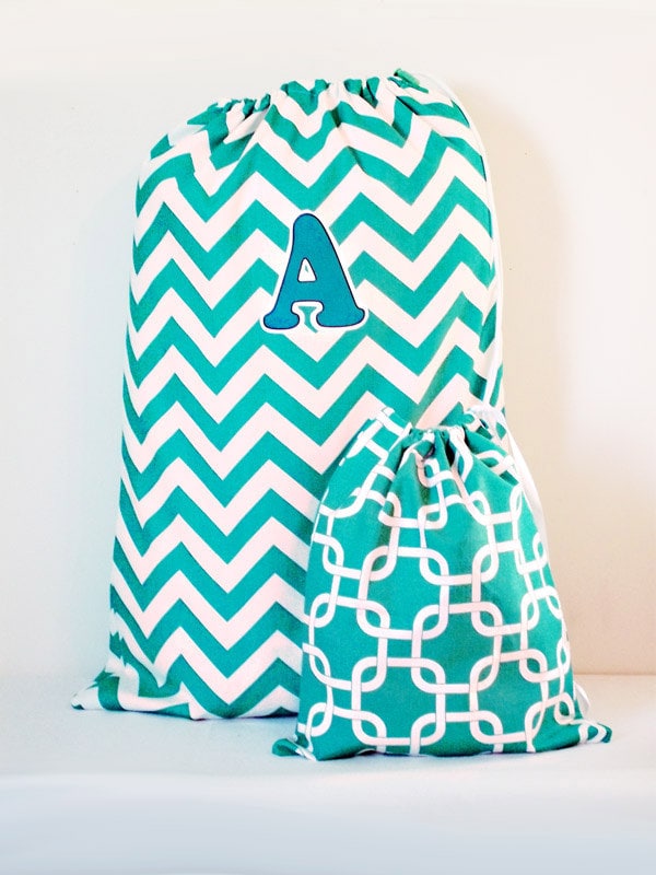 Large Monogrammed Laundry Bag College Laundry by ColorStyleDesign