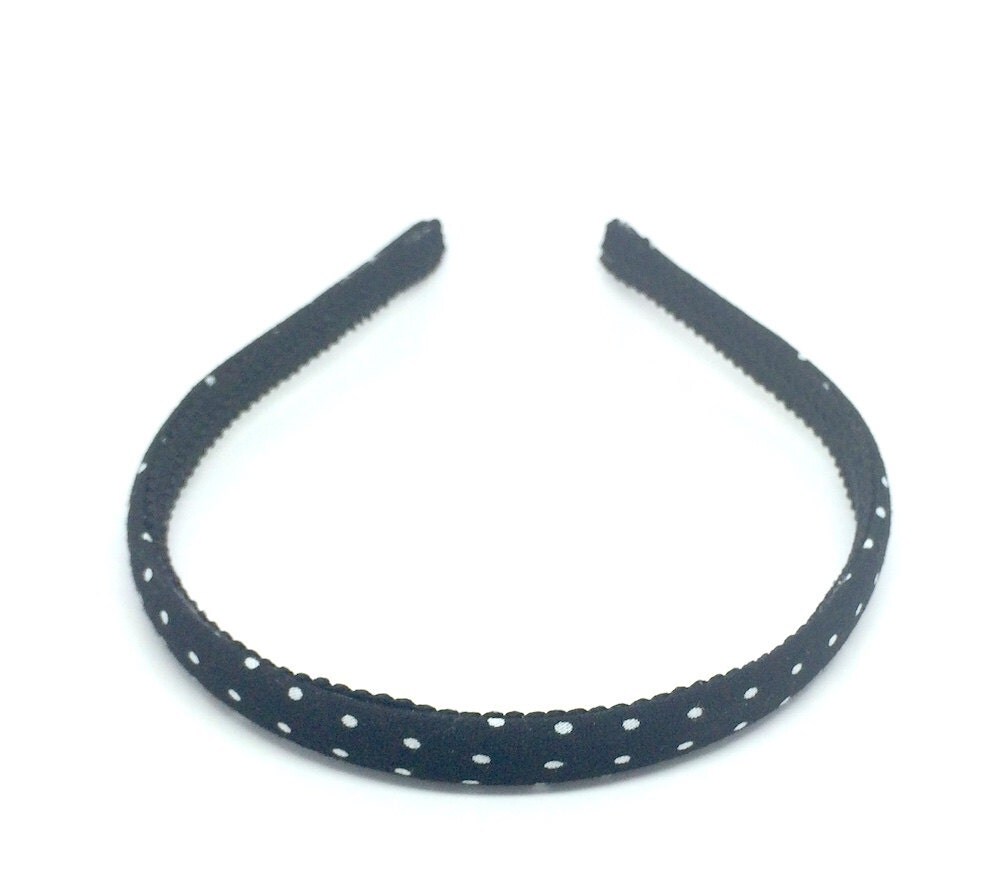Skinny Headband Black and White Polka Dot Headband Big