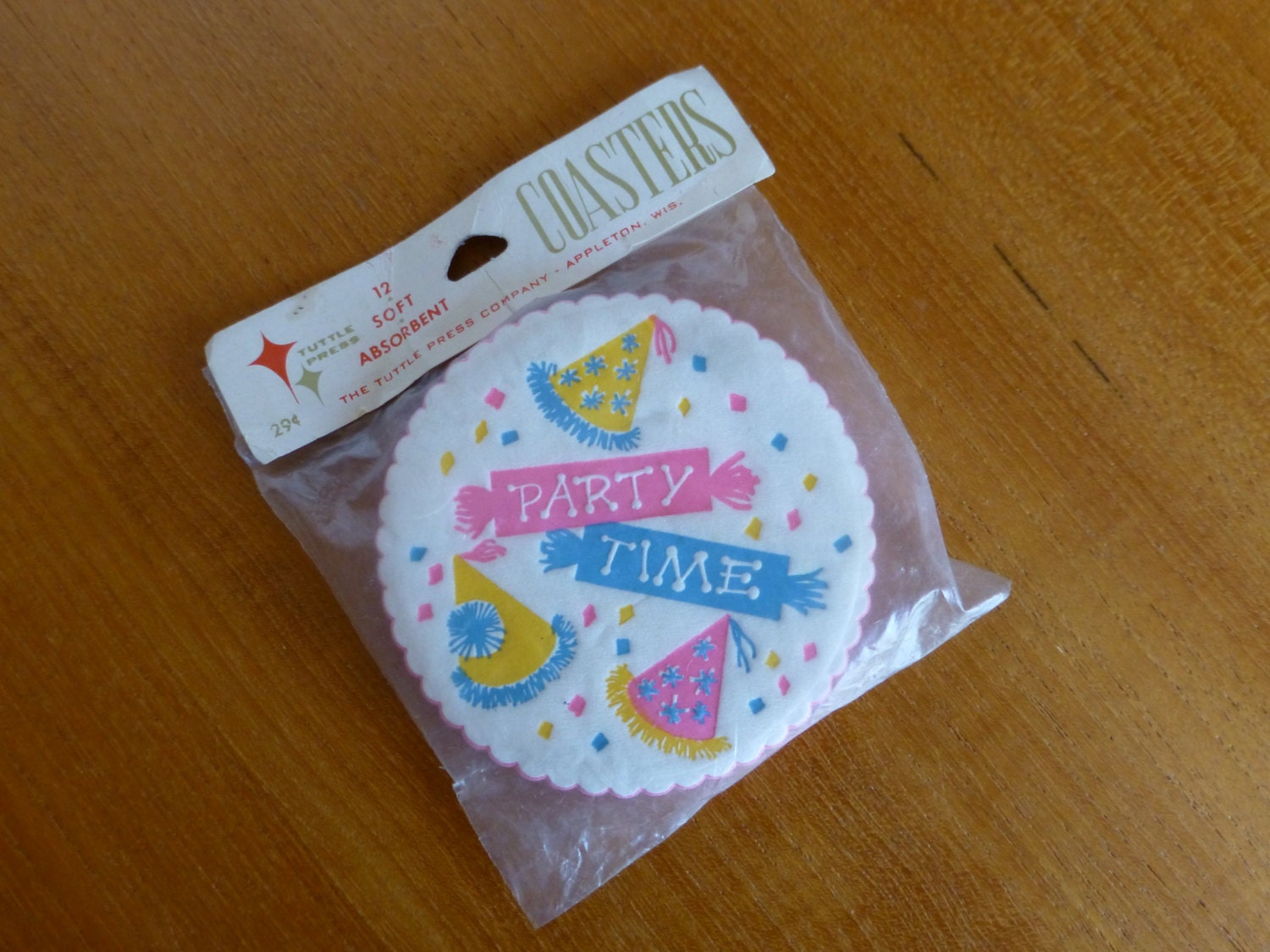 Set of 12 Vintage Paper Coasters Party Time! Haute Juice