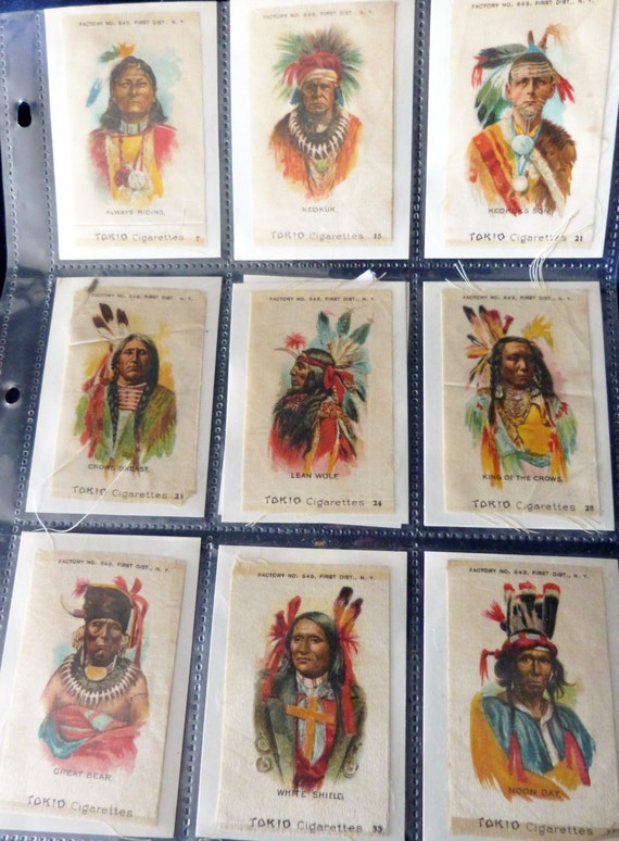 10 Vintage Tokio Cigarettes Indian Native American Silk Set