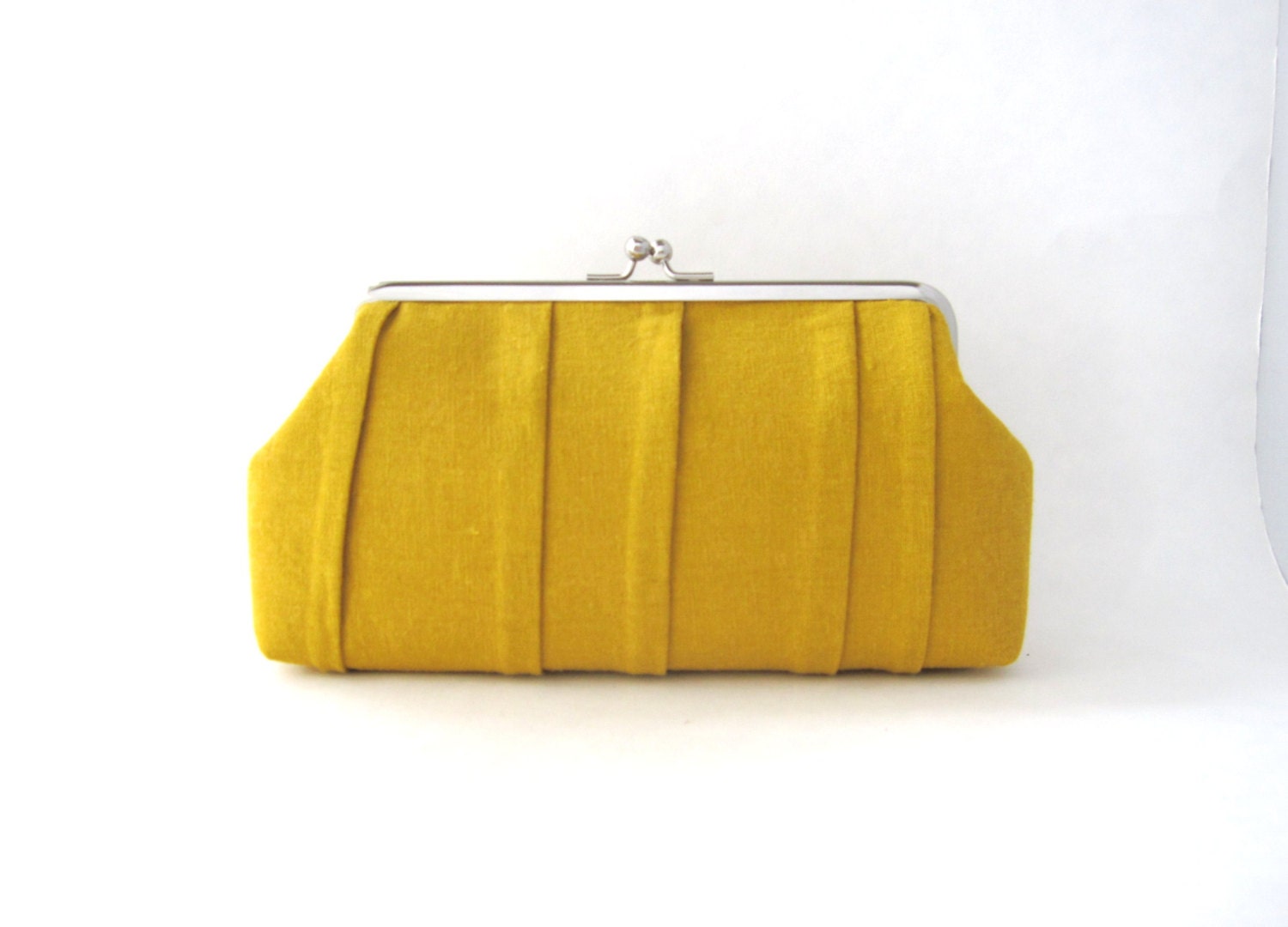 Frame Clutch bridesmaid clutch mustard yellow pleated