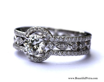 14k white gold diamond engagement ring halo by beautiful petra