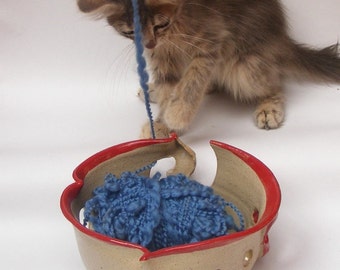 Stoneware Yarn Bowl, Lip Yarn Bowl