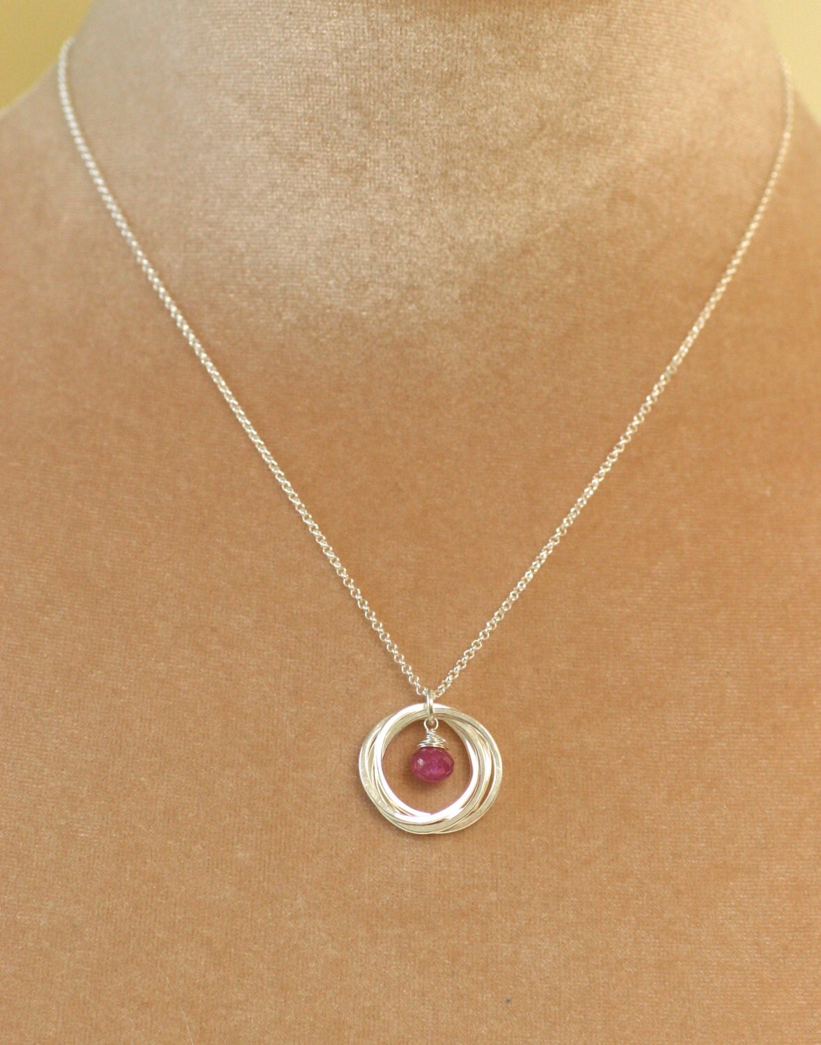 Blue sapphire necklace 40th birthday gift by ILoveHoneyWillow