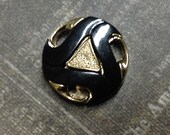 Black and Gold Fashion Buttons - 6 Metalized Plastic Buttons Black and Gold Fashion Buttons - 6 Metalized Plastic Buttons