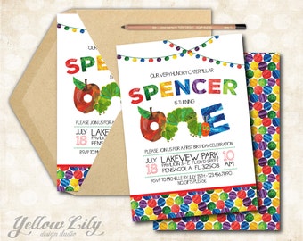 Very Hungry Caterpillar Birthday Invitation - DIY Party Printable / First Birthday / Hungry Caterpillar /