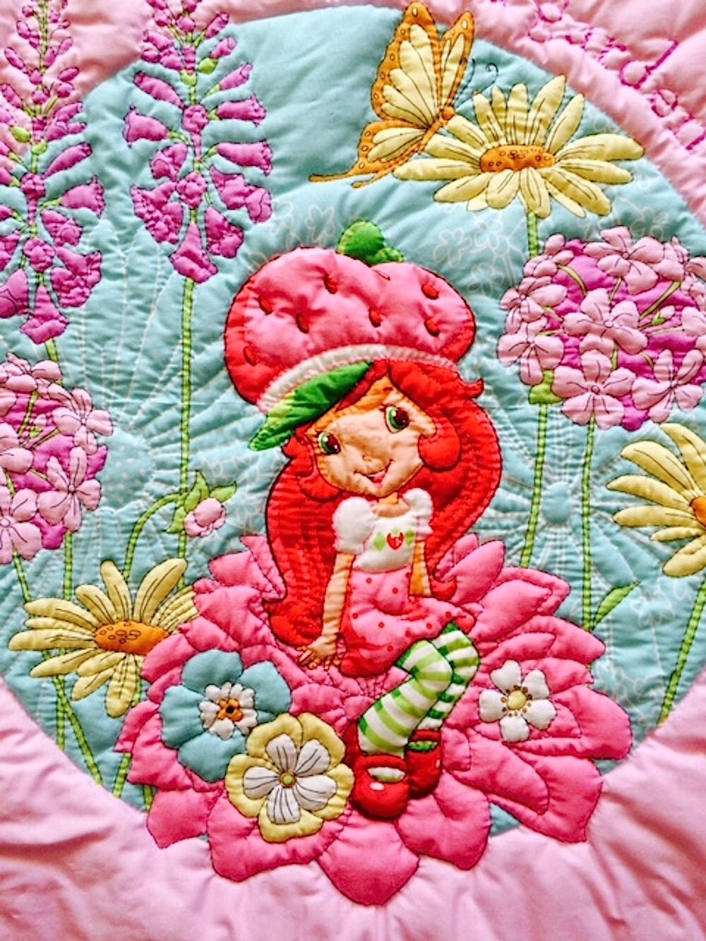 Strawberry Shortcake Baby Quilt by RaggedyKnits on Etsy