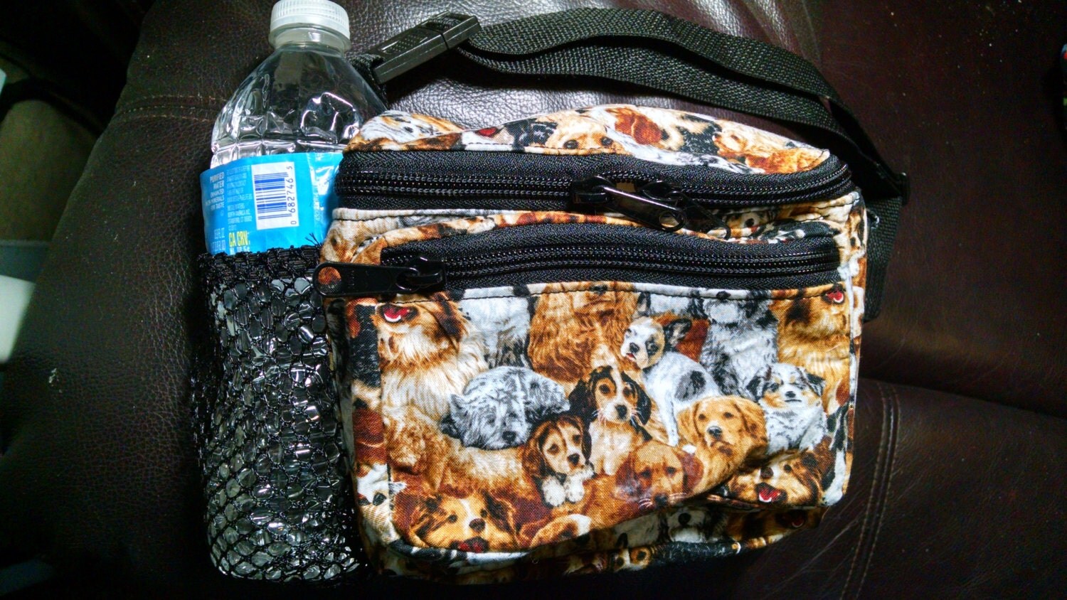 Dog Print Fanny Pack/DogWalking Bag/Chemo Pump Bag Free