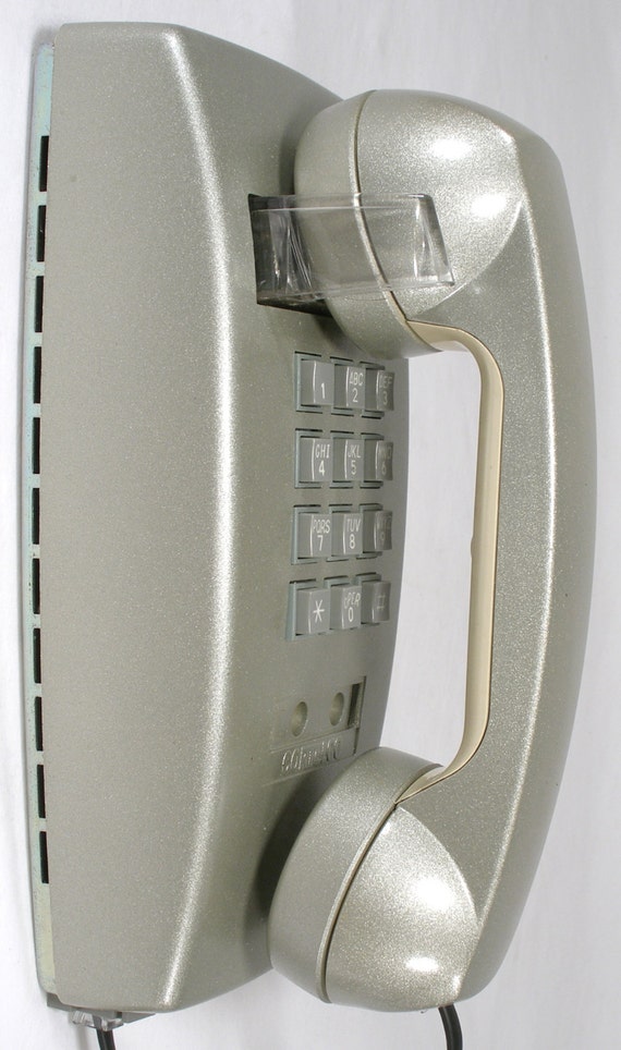 Wall Mount touch tone nickel Phone real bell by oldstuffdave