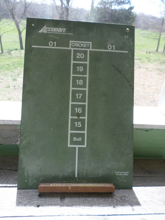 Cool Vintage Chalkboard Scoreboard for Cricket 1977 Accudart