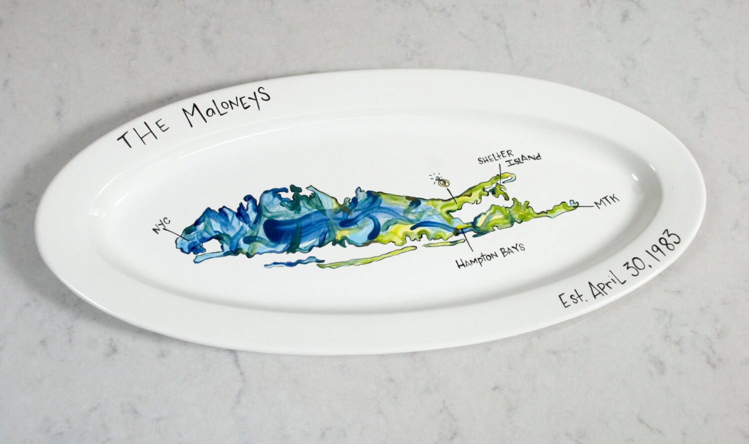 Meaning Map Platter Customizable HandPainted by jackiemaloneyart