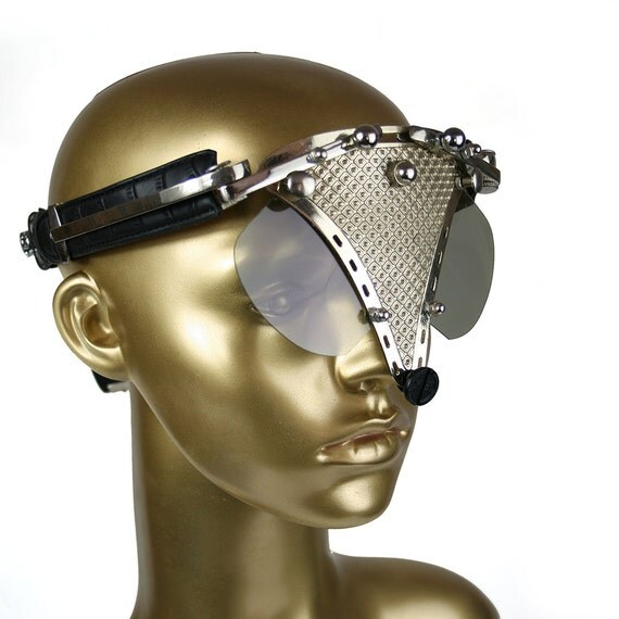 metal mask with shield futuristic modern stemapunk by hitekdesigns