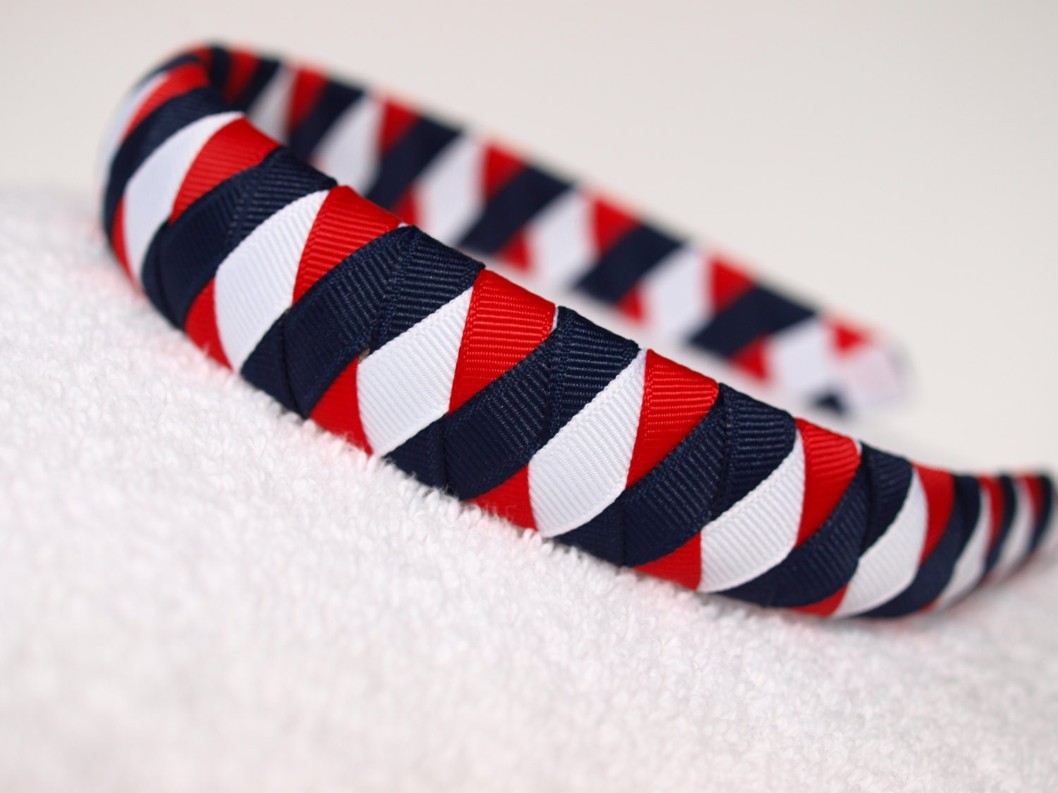 Red White Blue Padded Headband Ribbon Headband Red White