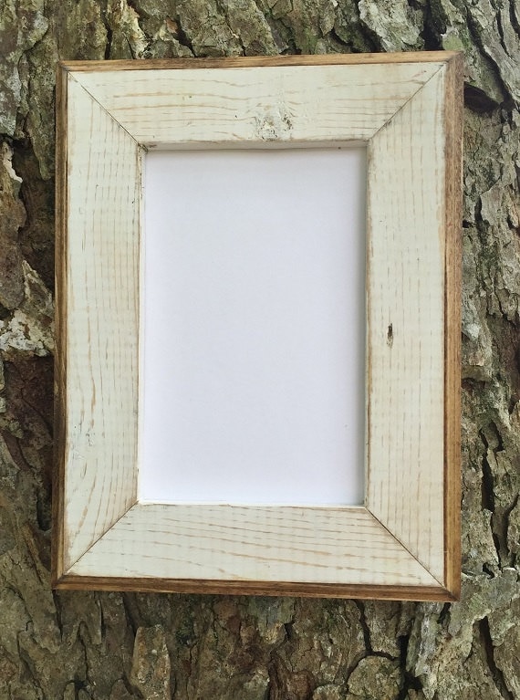 11 x 14 Picture Frame White Rustic Weathered With Routed