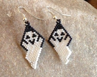 Halloween Beaded Ghost Earrings
