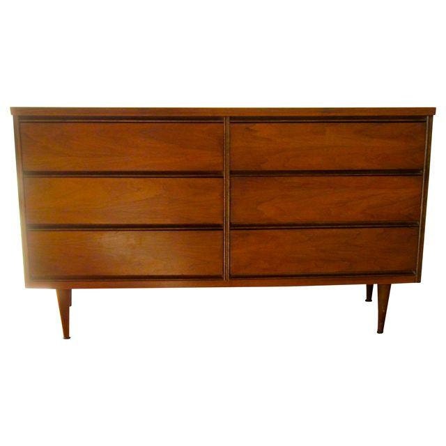 MCM Mid Century Modern Wood Dresser Credenza Bassett Danish Modern ...