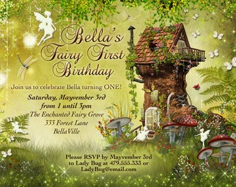 Fairy Garden Party Invitation Fairy Invitations Birthday