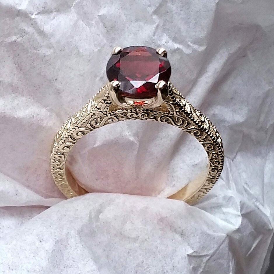 Vintage 7mm Engagement Ring in Yellow Gold