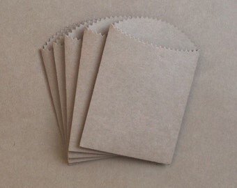 Small Kraft Bags, Sturdy Brown Confectionary Bags for Wedding Favors, Mini Brown Handmade Bags, Set of Five Kraft Paper Bags