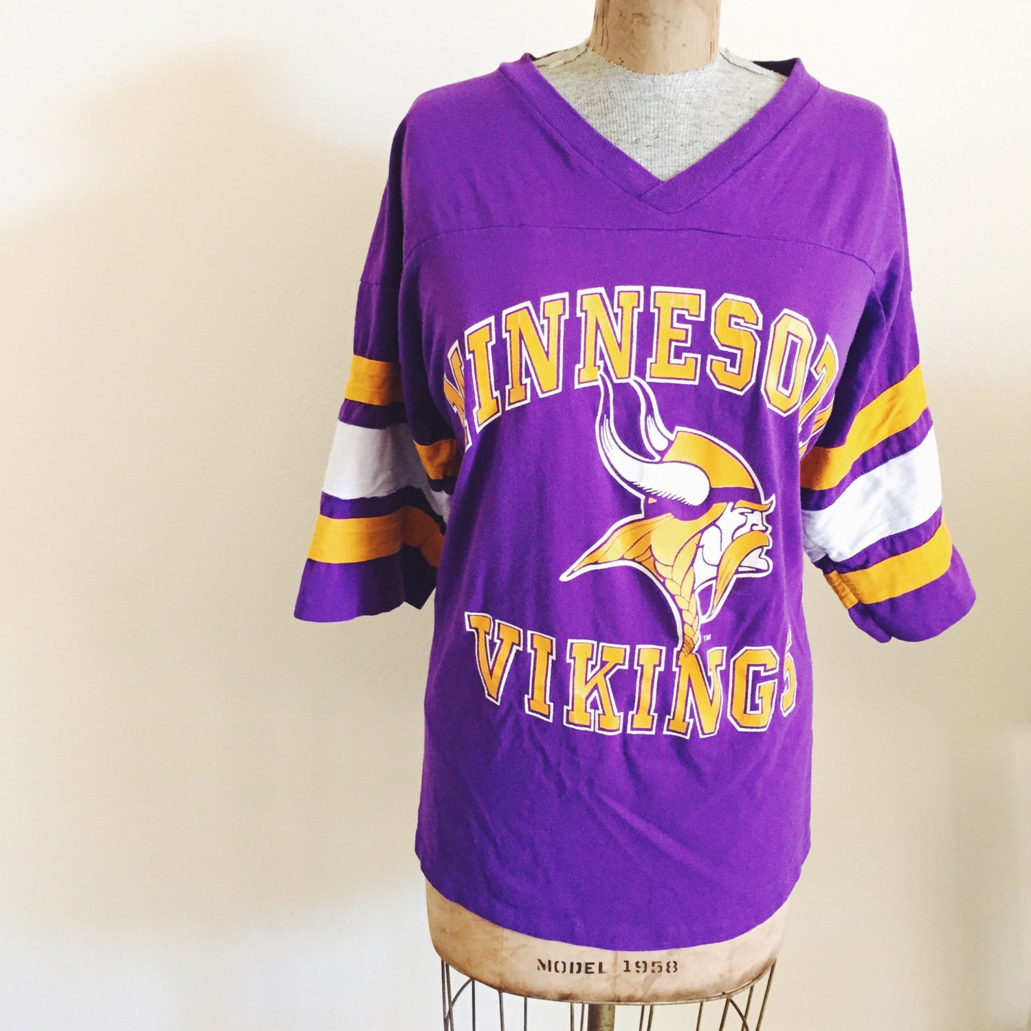 Vintage Minnesota Vikings 1980s Purple Football Jersey