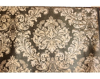 Olive N Gold Glory Damask - Burnout Velvet on Fancy Fabric