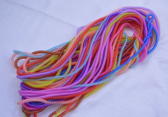 100 Elastic Telephone Cords / elastic hair ties / ponytail