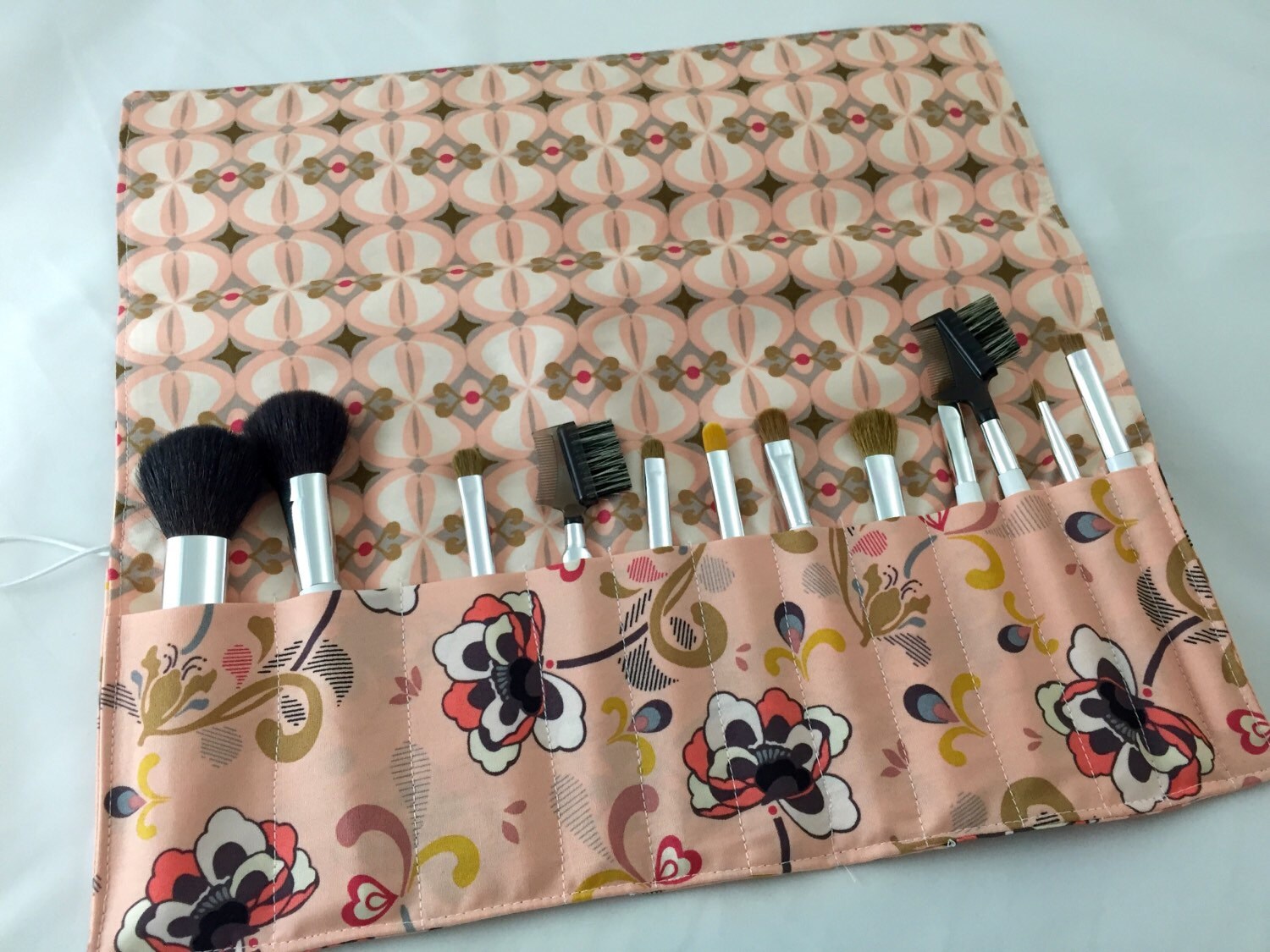 Makeup Brush Roll Holder Cosmetic Brush by EcoHipCustomDesigns