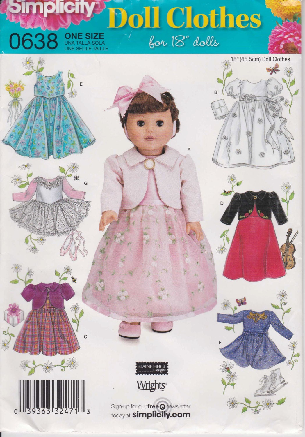 Doll Clothes Pattern for 18 Inch Doll Dress Skirt Formal