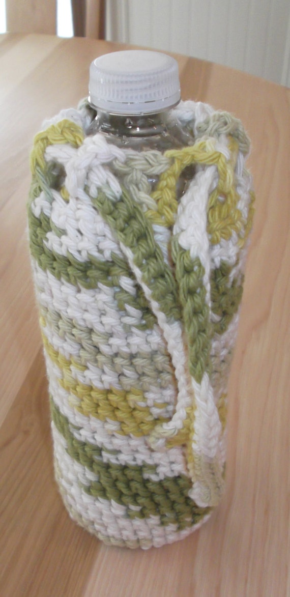 Free Shipping on Crocheted Cotton Water Bottle by Hookedonyarnct