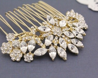 GOLD bridal hair comb GOLD wedding comb GOLD bridal accessory Gold wedding hair comb bridal hair jewelry wedding accessory bridal jewelry